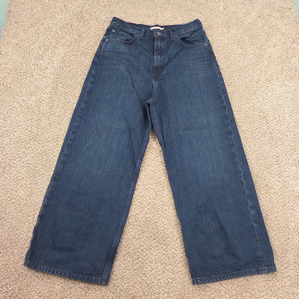 Levi's Premium High Loose Denim Jeans Women's 31 Dark Wash Wide Leg (Fits 31x25)